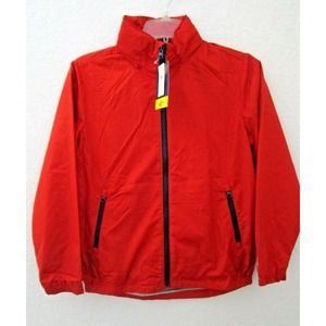 GAP UPF 40+ Water Resistant Wind Jacket 100% Recycled Packable Hood Boys Size L